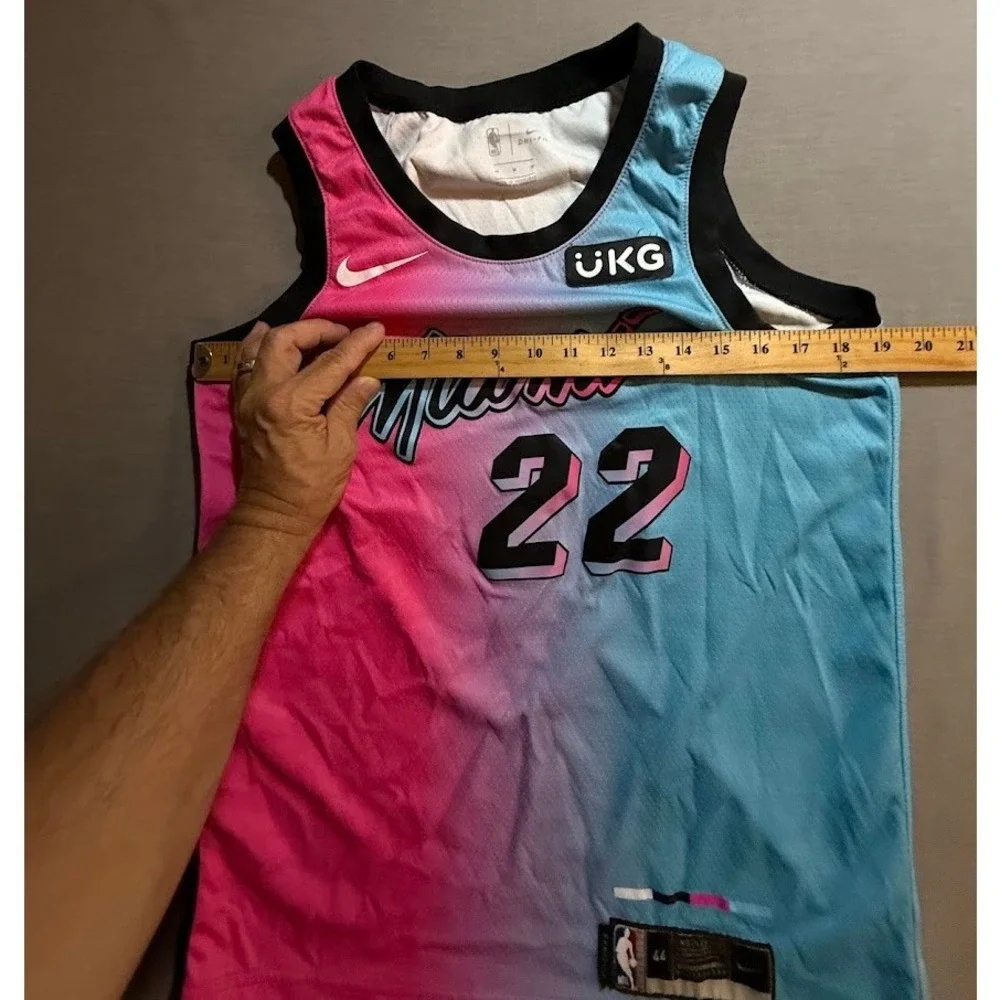 Miami Heat Vice Nights‎ Gradiant Butler #22 NBA Jersey 44 Pink Blue Sleeveless